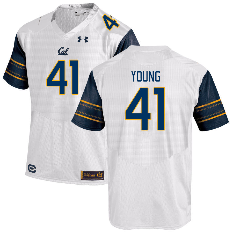 Men #41 Isaiah Young California Golden Bears College Football Jerseys Stitched Sale-White